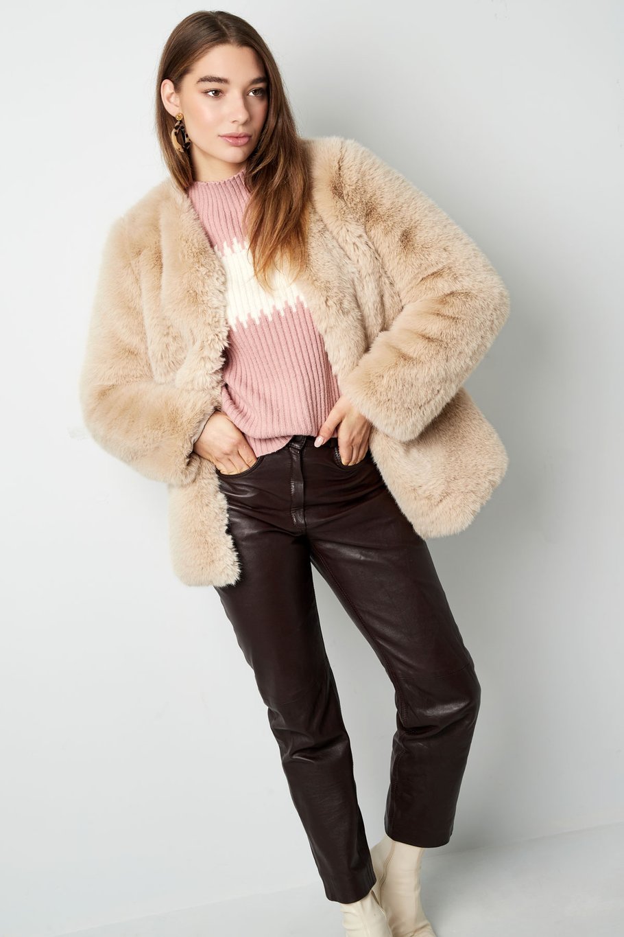 Faux fur coat - dark blue Picture3